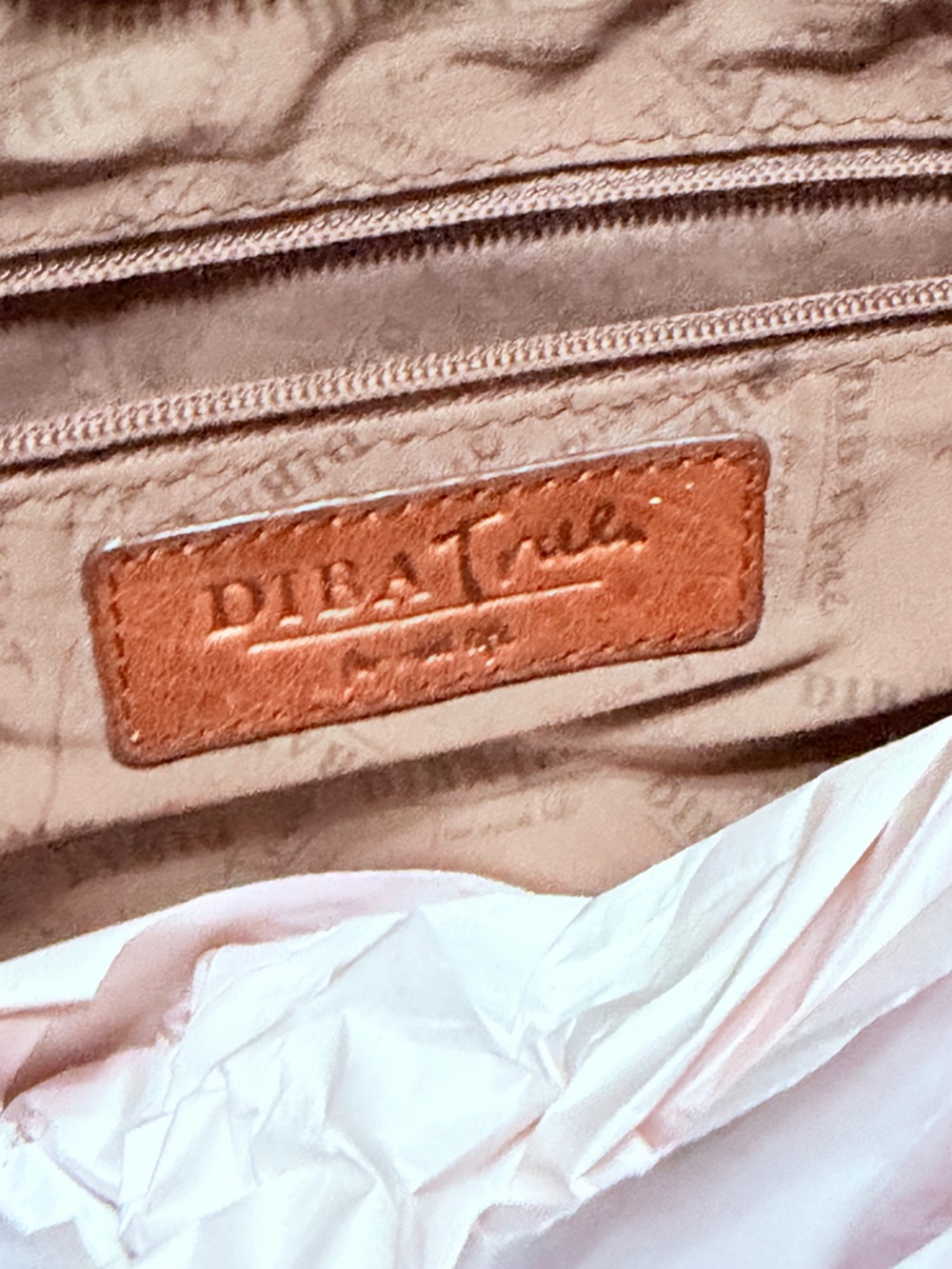 Leather Shoulder Bag in Brown by Dina True - Picture 10 of 13